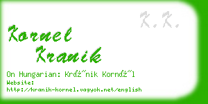 kornel kranik business card